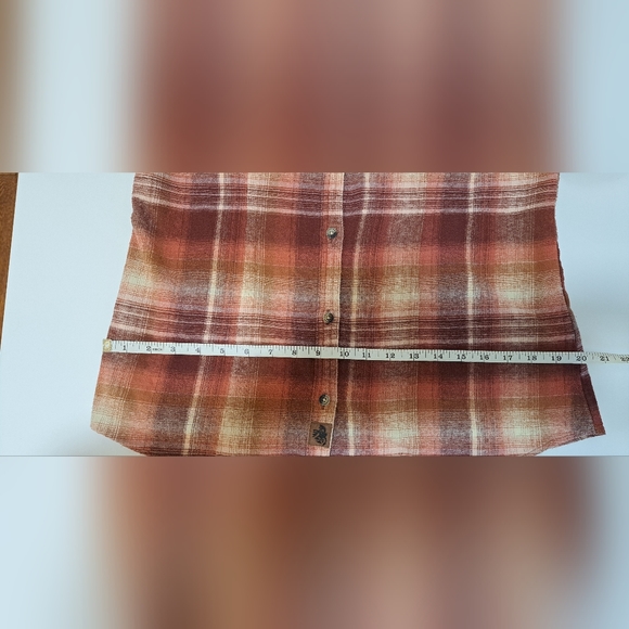 Legendary Whitetails Brown Orange Pumpkin Spice Flannel Button Up Womens Size L - Picture 11 of 11